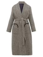 Matchesfashion.com Blaz Milano - Whistler Herringbone Wool Coat - Womens - Black White