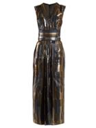 Matchesfashion.com Carl Kapp - Aerosphere Sleeveless Jacquard Dress - Womens - Gold Multi