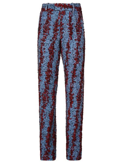 Matchesfashion.com Bottega Veneta - Straight-leg Boucl Trousers - Womens - Blue Multi