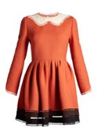 Fendi Wave-neck Jour-chelle Trimmed Dress
