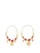 Matchesfashion.com Katerina Makriyianni - Jade Beaded Gold-vermeil Hoop Earrings - Womens - Red Gold