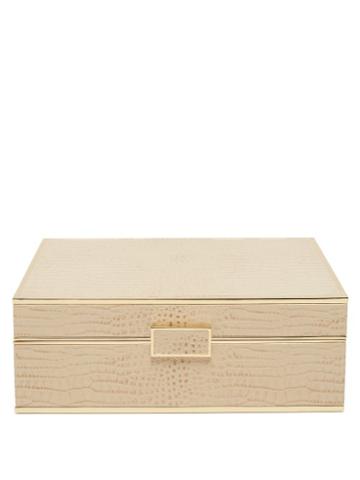 Matchesfashion.com Aerin - Classic Large Leather Jewellery Box - Gold