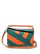 Matchesfashion.com Loewe - Puzzle Striped Leather Cross Body Bag - Womens - Orange Multi