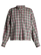 Matchesfashion.com Isabel Marant Toile - Olena Ruffled Collar Check Shirt - Womens - Green Multi