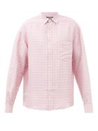 Jacquemus - Simon Gingham Shirt - Mens - Pink White