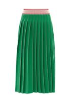 Falke - Pleated Cotton-blend Midi Skirt - Womens - Green Red