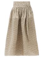 Matchesfashion.com Horror Vacui - Toga Floral-print Cotton Midi Skirt - Womens - Multi