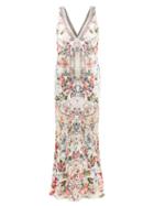 Camilla - London Floral-print Silk-crepe Maxi Dress - Womens - Ivory Multi