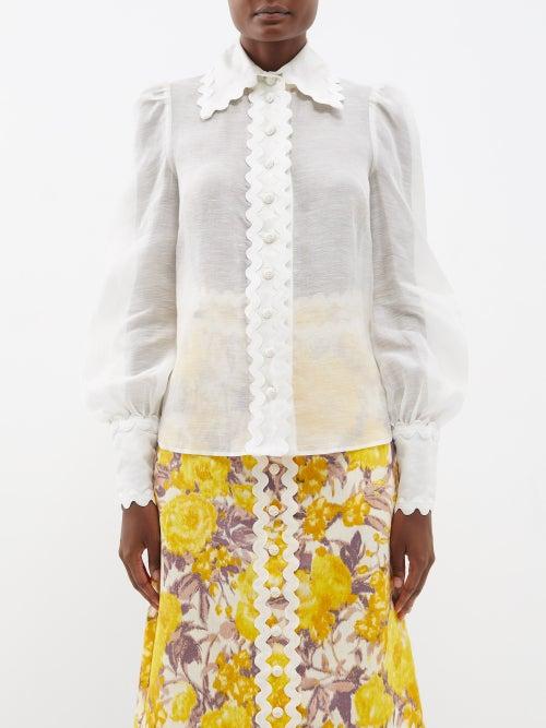 Zimmermann - High Tide Ric-rac Voile Shirt - Womens - Ivory
