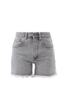 Raey - Comet Mid-rise Organic-cotton Denim Shorts - Womens - Light Grey
