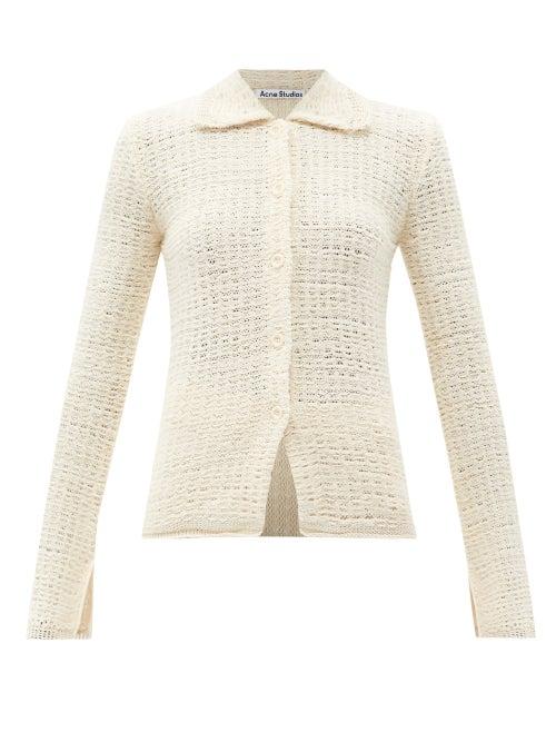 Acne Studios - Klare Knitted Cotton-blend Cardigan - Womens - Cream