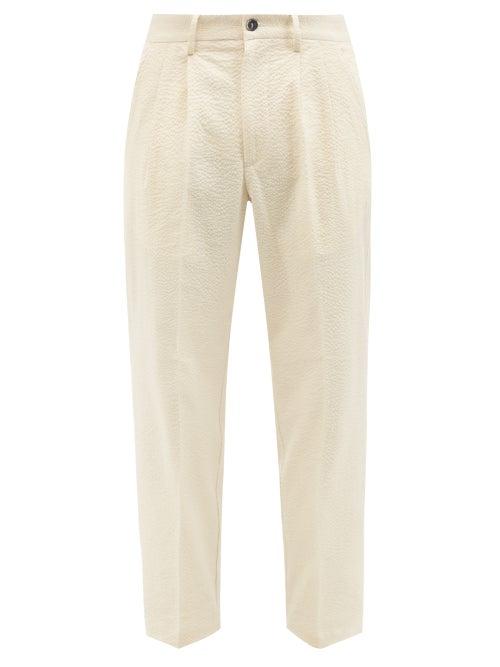 Barena Venezia - Maistral Cotton-blend Seersucker Suit Trousers - Mens - Cream