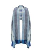 Matchesfashion.com Wehve - Ciel Striped Wool Blanket Scarf - Womens - Blue