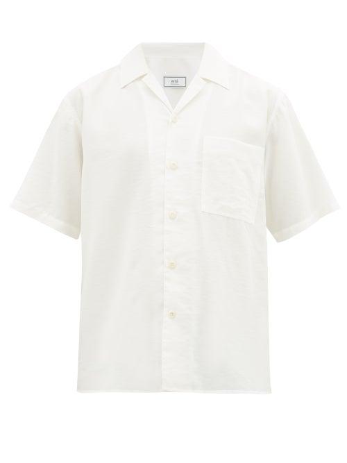 Matchesfashion.com Ami - Cuban Collar Poplin Shirt - Mens - White