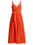 Matchesfashion.com Mara Hoffman - Athena Lace Up Woven Dress - Womens - Orange