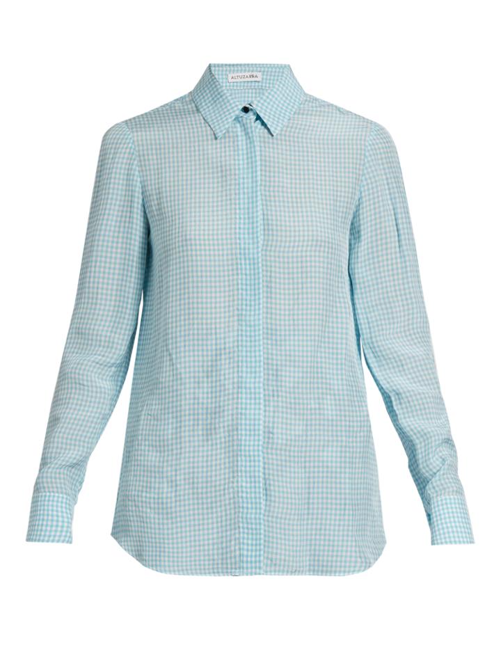 Altuzarra Chika Ginham-print Shirt