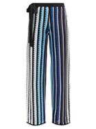 Matchesfashion.com Mary Mare - Rego High-rise Striped Straight-fit Trousers - Womens - Blue Stripe
