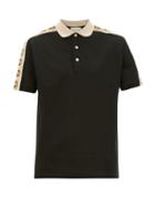 Matchesfashion.com Gucci - Logo Stripe Cotton-piqu Polo Shirt - Mens - Black