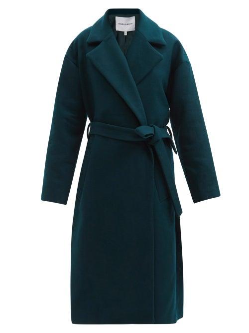 Matchesfashion.com Michelle Waugh - The Brigitte Belted Wool-blend Wrap Coat - Womens - Green
