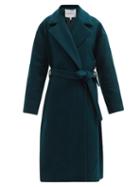 Matchesfashion.com Michelle Waugh - The Brigitte Belted Wool-blend Wrap Coat - Womens - Green