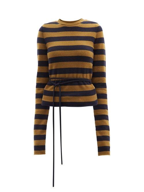 Extreme Cashmere - No. 202 Minus Striped Stretch-cashmere Sweater - Womens - Green Stripe