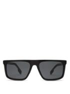 Matchesfashion.com Burberry - Penford Square Frame Straight Brow Sunglasses - Mens - Black