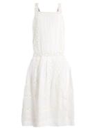 Queene And Belle Aimee Square-neck Embroidered Cotton-voile Dress