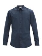 Matchesfashion.com Gabriela Hearst - Quevedo Cotton-poplin Shirt - Mens - Navy