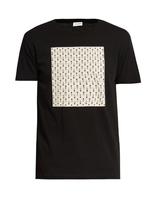 Saint Laurent Card-suit Print Cotton T-shirt