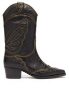 Matchesfashion.com Ganni - High Texas Leather Cowboy Boots - Womens - Black