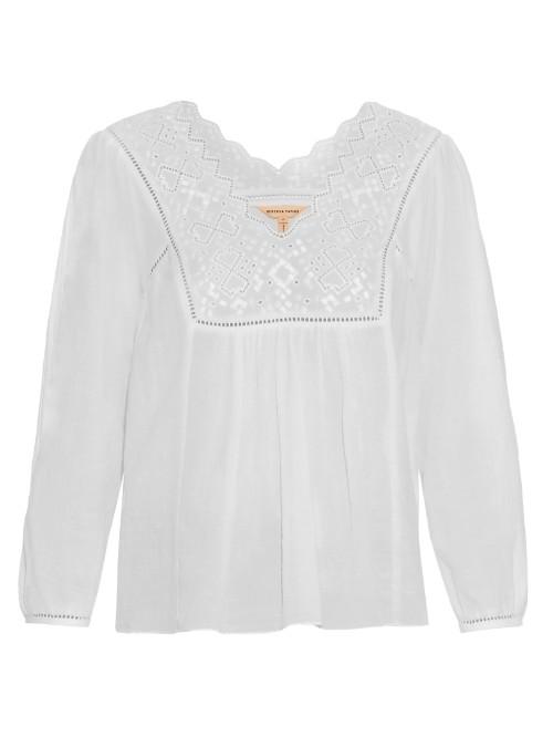 Rebecca Taylor Broderie-anglaise Cotton-gauze Top
