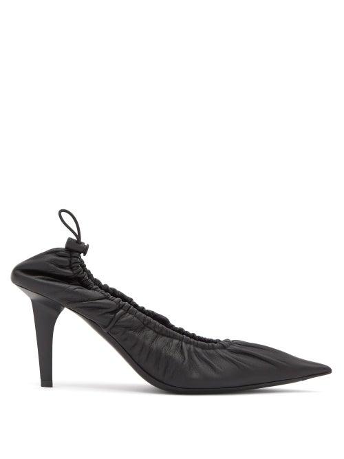 Matchesfashion.com Balenciaga - Scrunch 80 Leather Pumps - Womens - Black