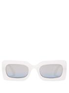 Matchesfashion.com Le Specs - Damn! Rectangle Frame Acetate Sunglasses - Womens - White