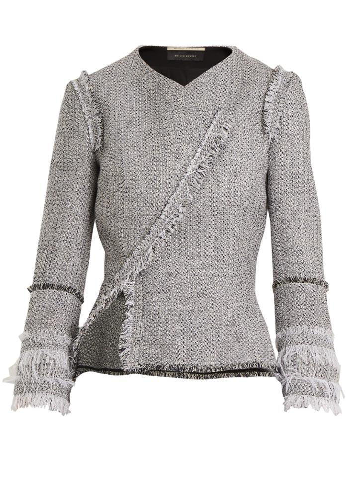 Roland Mouret Kirkham Asymmetric Tweed Jacket
