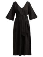 Matchesfashion.com Merlette - Villandry V Neck Eyelet Lace Cotton Dress - Womens - Black