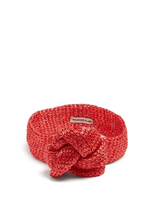 Matchesfashion.com Reinhard Plank Hats - Rox Raffia Knit Headband - Womens - Red