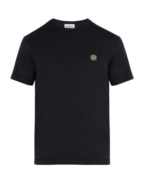 Matchesfashion.com Stone Island - Logo Patch Cotton T Shirt - Mens - Navy