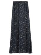 Matchesfashion.com Adriana Degreas - Constellation Print Silk Georgette Skirt - Womens - Navy Multi