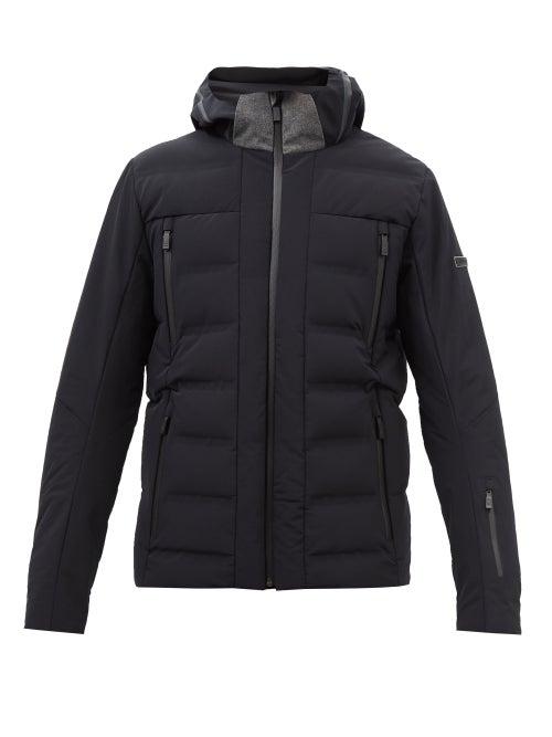 Capranea - Avaloq Ii Hooded Quilted Down Ski Jacket - Mens - Black