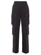 Matchesfashion.com Prada - Tailored Cotton Poplin Cargo Trousers - Womens - Navy
