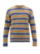 Matchesfashion.com Acne Studios - Nosti Striped Crew Neck Sweater - Mens - Blue Multi