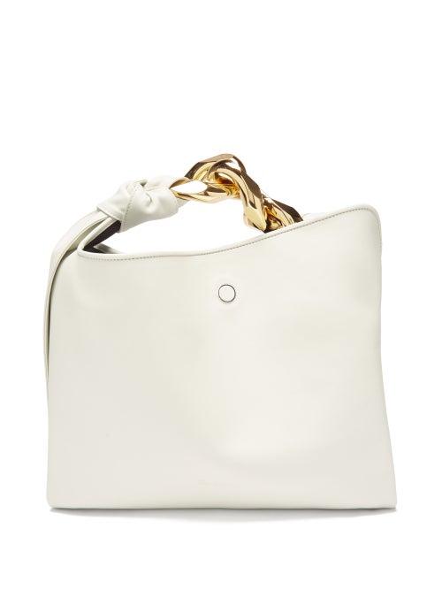 Jw Anderson - Chain-strap Small Leather Shoulder Bag - Womens - White