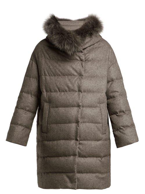 Matchesfashion.com Herno - Padded Silk And Cashmere Parka - Womens - Mid Brown
