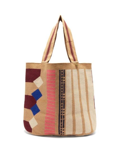 Matchesfashion.com Guanabana - Liam Xl Geometric-pattern Tote Bag - Mens - Beige Multi