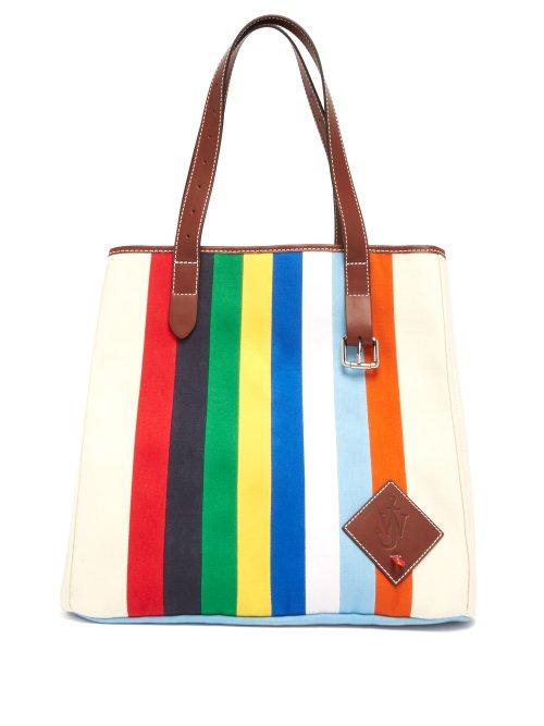 Matchesfashion.com Jw Anderson - Striped Canvas Tote Bag - Mens - Multi