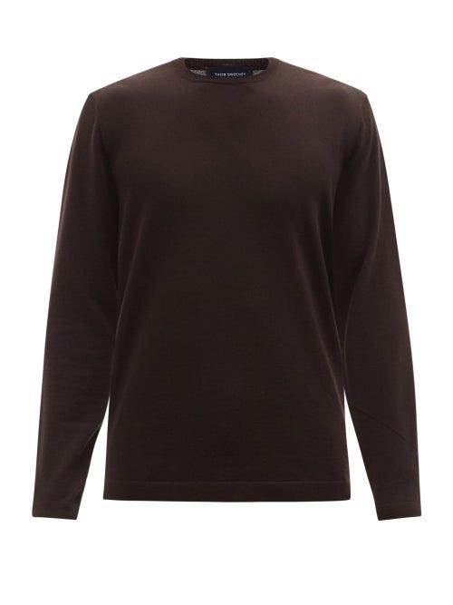 Thom Sweeney - Crew-neck Superfine-merino Sweater - Mens - Brown