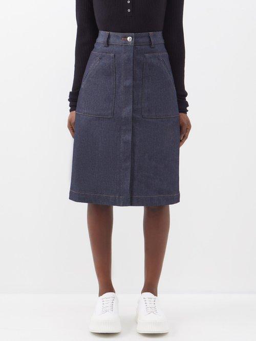 A.p.c. - Anita Denim Skirt - Womens - Indigo