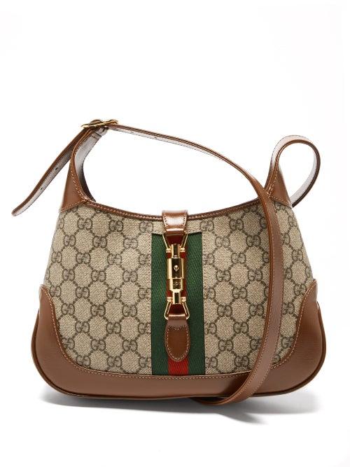 Gucci - Jackie 1961 Small Web-stripe Gg-supreme Canvas Bag - Womens - Beige Multi