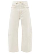 B Sides - Lasso Barrel-leg Cropped Jeans - Womens - White