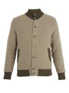 Thom Sweeney High-neck Cashmere And Wool-blend Bomber Jacket